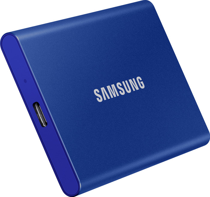 Samsung T7 Portable SSD 1TB Blauw detail