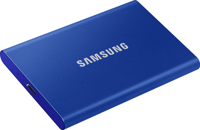Samsung T7 Portable SSD 1TB Blauw bovenkant