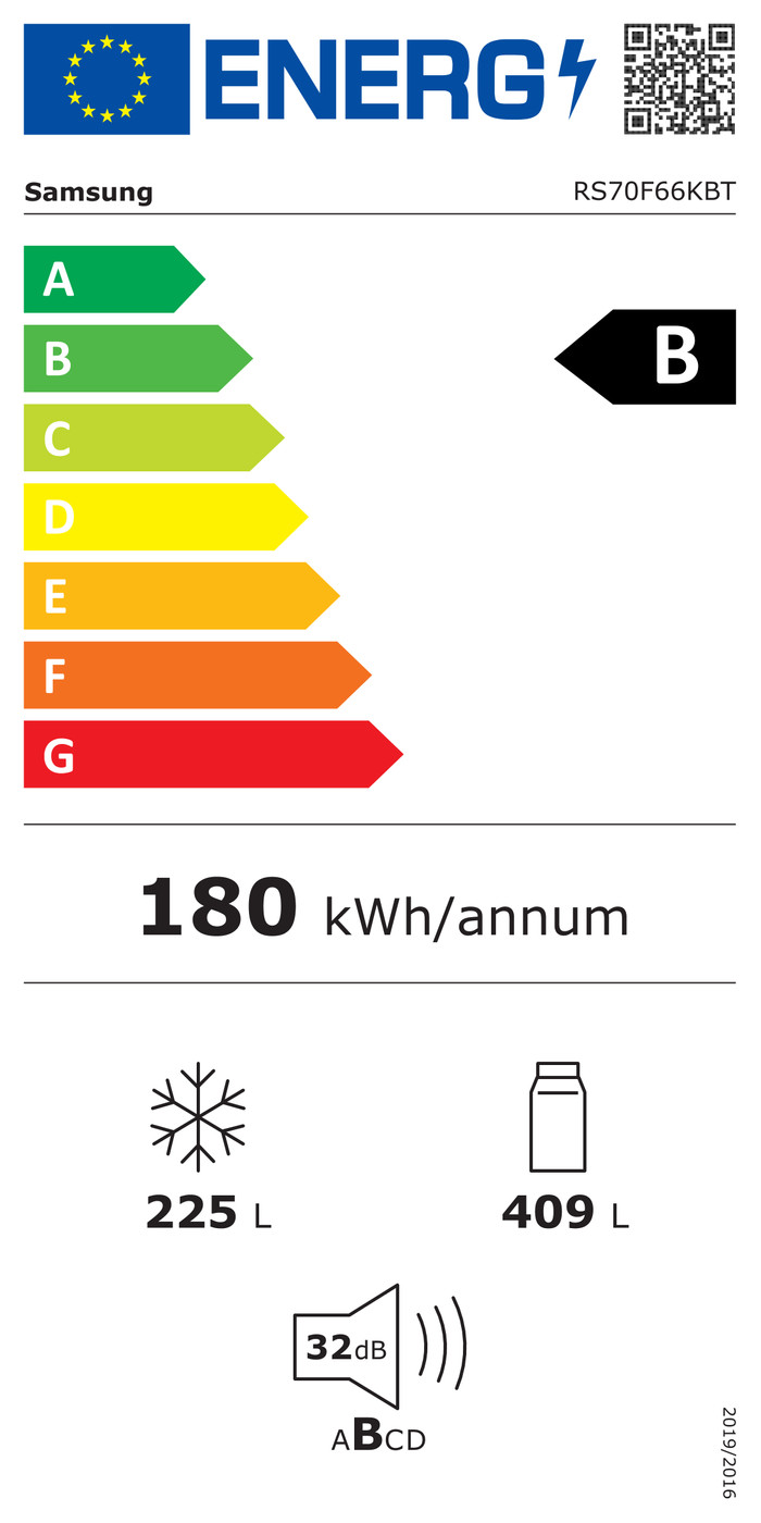 Samsung RS70F66KBTEF energielabel