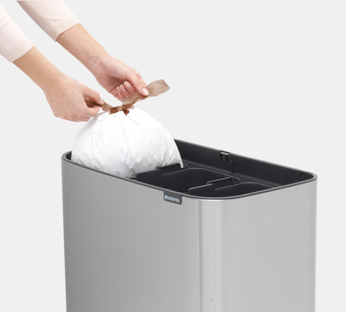 Brabantia Bo Touch Bin Prullenbak 3 x 11 liter Matt Steel Fingerprint Proof detail