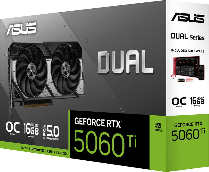 ASUS DUAL GeForce RTX 5060 Ti OC 16GB verpakking