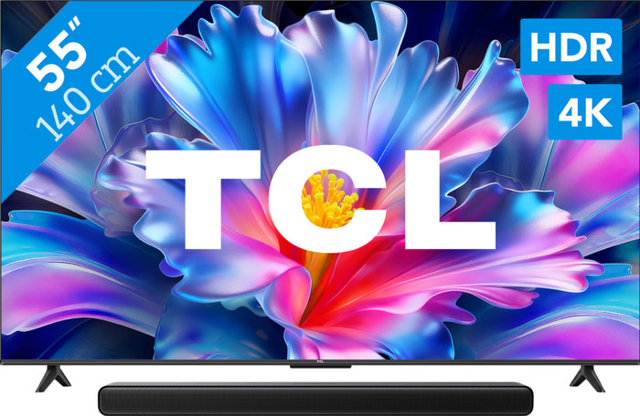 TCL 55" QLED P6L 4K (2026) + TCL S45H 2.0 Soundbar Main Image