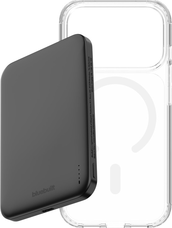 BlueBuilt MagSafe Hoesje iPhone 18 Pro Transparant + Powerbank 5.000 mAh Grijs Main Image
