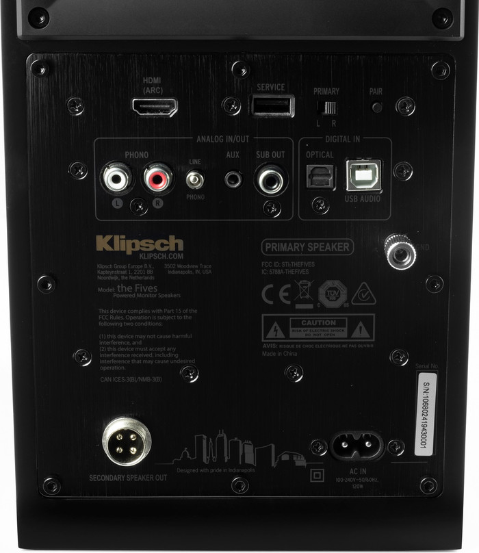 Klipsch The Fives Zwart (per paar) achterkant