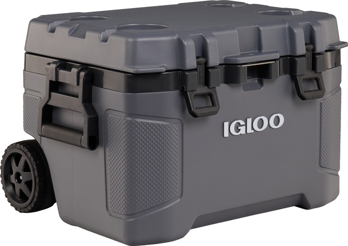Igloo Trailmate 52 QT Carbonite Roller Cooler front