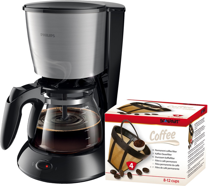 Philips Daily HD7462/20 Zilver + Scanpart Permanent Filter Main Image