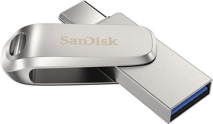 SanDisk Ultra Dual Drive Luxe USB-C 64GB linkerkant