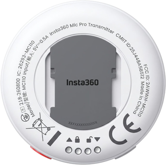 Insta360 Mic Pro Transmitter (Arctic White) back