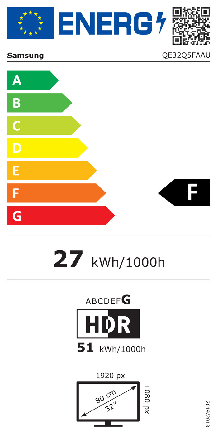 Samsung 32" QLED FHD Q5F (2025) energielabel