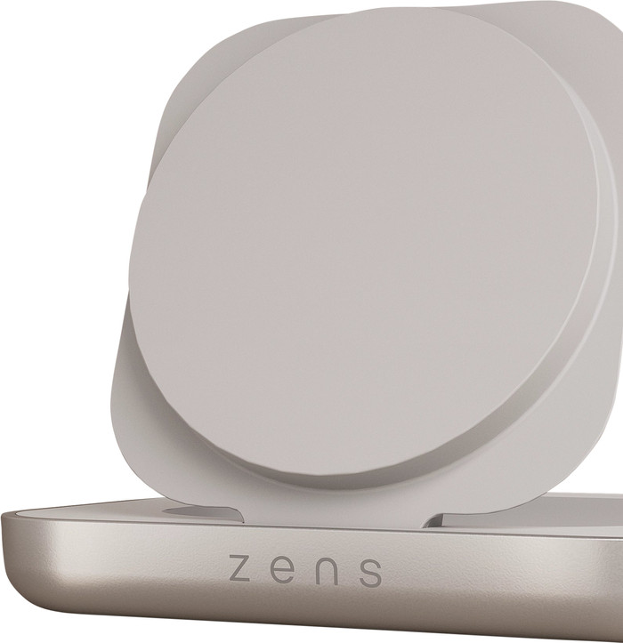 ZENS MagSafe en Qi2 Draadloze Oplader 15W met Standaard Wit rechterkant