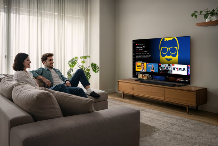 Samsung Mini-led 85" M73H (2026) product in gebruik