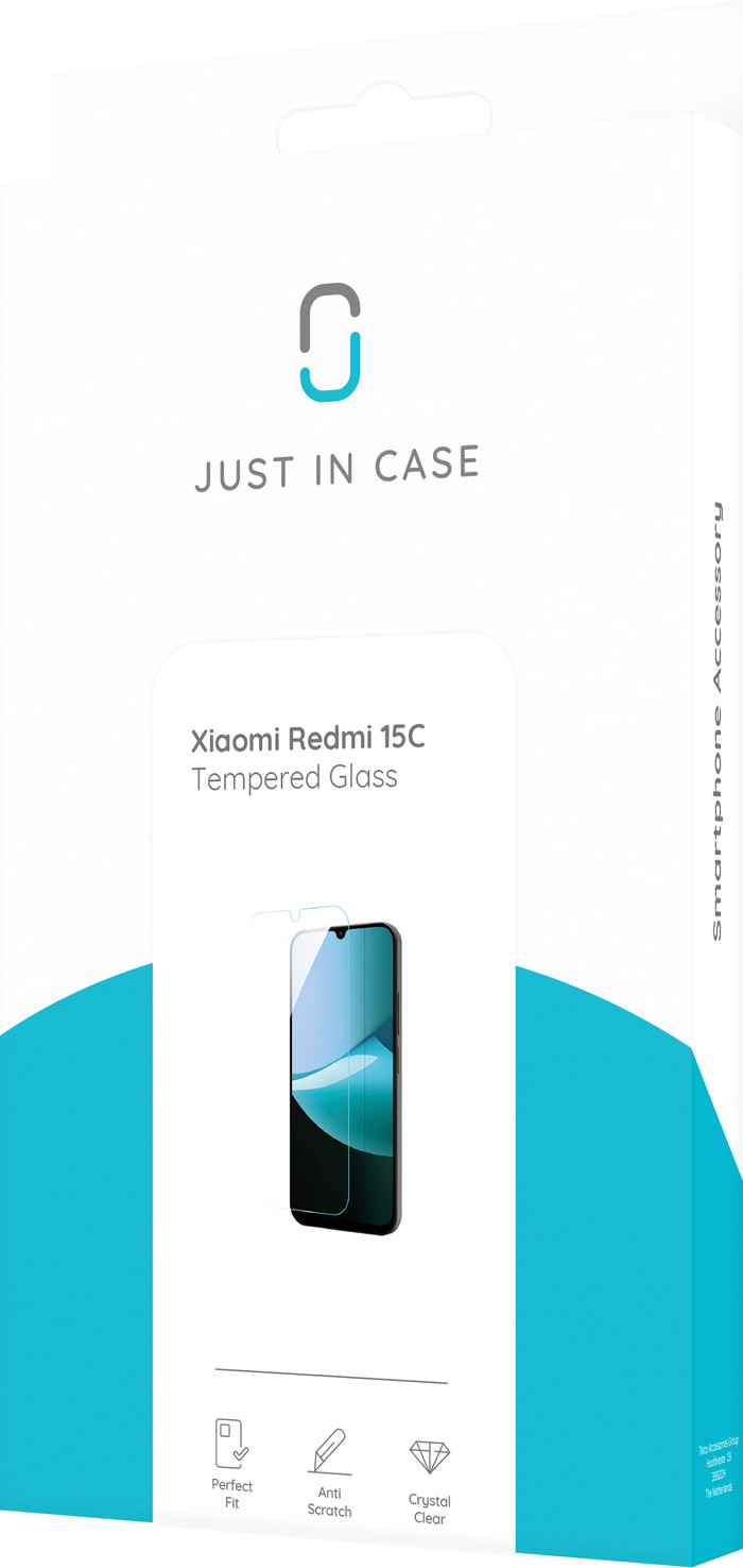 Just In Case Tempered Glass Xiaomi Redmi 15C Screenprotector verpakking