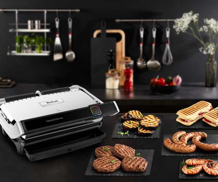 Tefal OptiGrill Elite XL GC760D product in gebruik