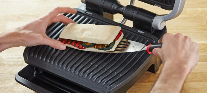 Tefal OptiGrill Elite XL GC760D product in gebruik