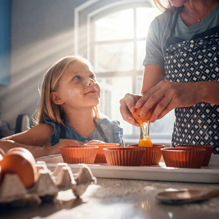 Philips Airfryer Accessoires Bakblik met 9 muffinvormen NX1131/00 product in gebruik
