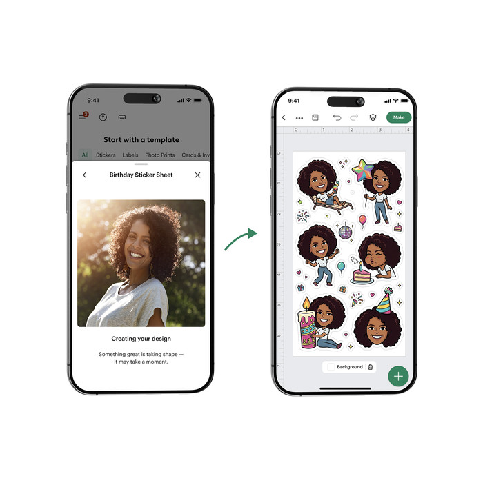 Cricut Foto- en Stickerpakket voor StickerPix Print + Cut Duo Pack product in gebruik