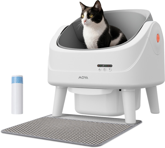 Mova Automatische kattenbak LB10 Air Wit product in gebruik