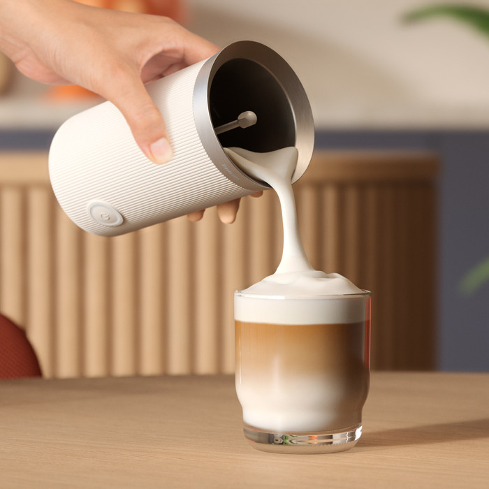 Philips Baristina BAR308/00 Wit + Melkopschuimer detail