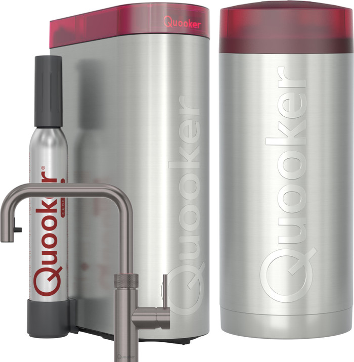 Quooker COMBI+ & Quooker Flex Square Gunmetal & Quooker CUBE Main Image