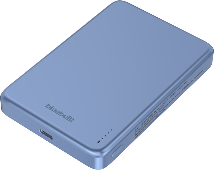 BlueBuilt Draadloze Powerbank met Qi2.2 en MagSafe 10.000 mAh met Snelladen 25 Watt Blauw bovenkant