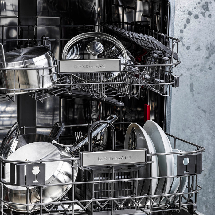 KitchenAid rvs Pannenset 3-delig product in gebruik