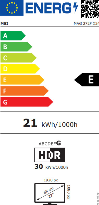 MSI MAG 272F X24 energielabel