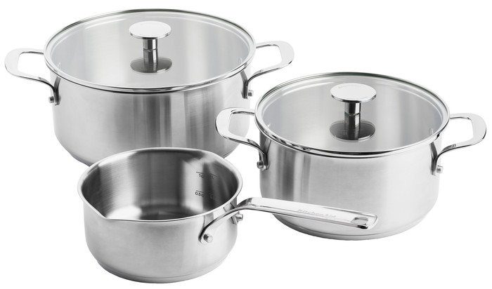 KitchenAid rvs Pannenset 3-delig Main Image