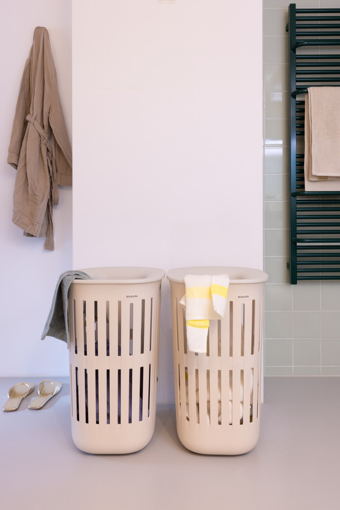 Brabantia Collect-It Laundry Basket 55L - Set of 2 - Beige product in use