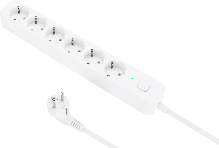 BlueBuilt Stekkerdoos 6-voudig 3 meter Wit rechterkant