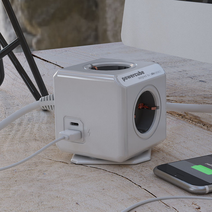 Allocacoc PowerCube Stekkerdoos met usb-A en usb-C Poorten visual leverancier