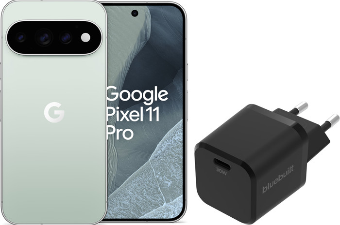 Google Pixel 11 Pro 512GB Lichtgroen 5G + BlueBuilt Oplader met Usb C Poort 30W Zwart Main Image