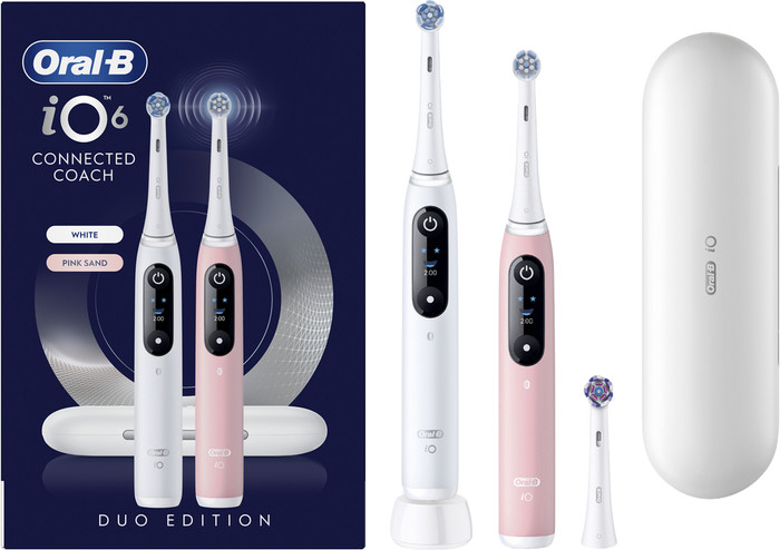 Oral-B iO 6 Wit en Roze Duo Pack verpakking