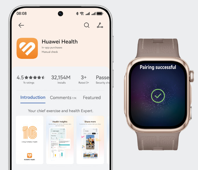 Huawei Watch D3 Crème product in gebruik