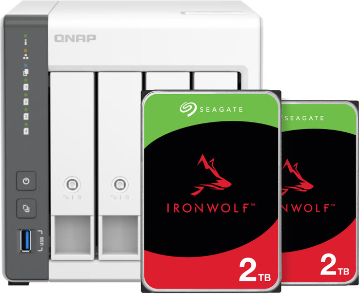 QNAP TS-433-4G + Seagate Ironwolf 2TB Duo Pack Main Image