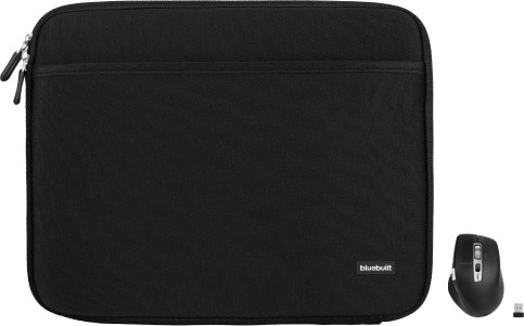 BlueBuilt Laptophoes breedte 40 cm 17 inch Zwart + Maximus Muis Main Image