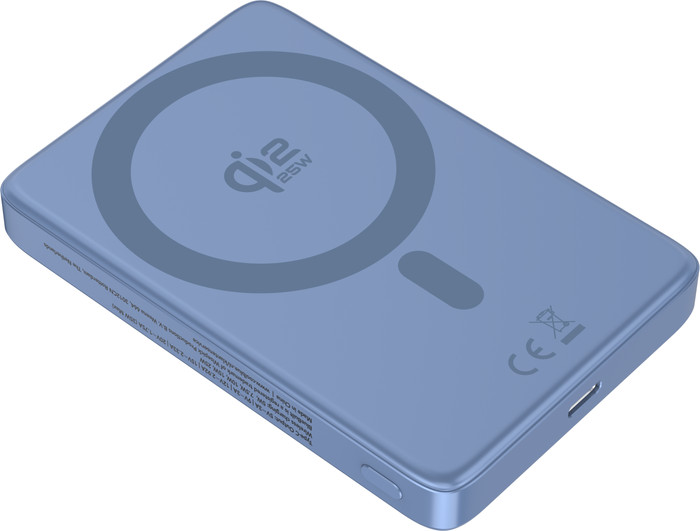 BlueBuilt Draadloze Powerbank met Qi2.2 en MagSafe 10.000 mAh met Snelladen 25 Watt Blauw voorkant