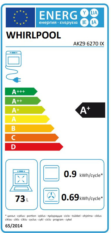 Whirlpool AKZ9 6270 IX energy label