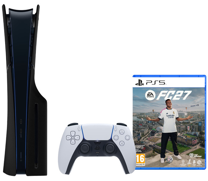 PlayStation 5 Slim Disc Edition + FC 27 + Covers Zwart Main Image