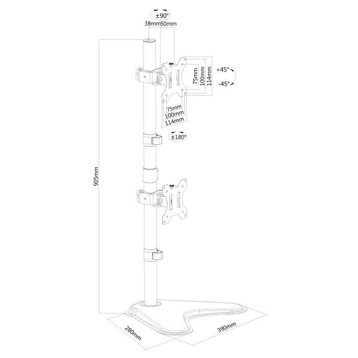 Neomounts FPMA-D550DDVBLACK Monitor Stand Black visual supplier