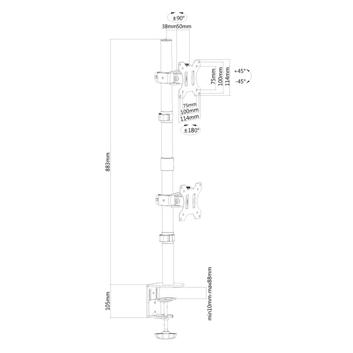 Neomounts FPMA-D550DVBLACK Monitor Arm Black visual supplier