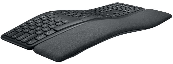 Logitech K860 + Logitech MX Vertical Ergo Mouse left side