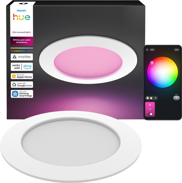Philips Hue Recessed Spot Light Slim - White and Color 170mm - White Main Image