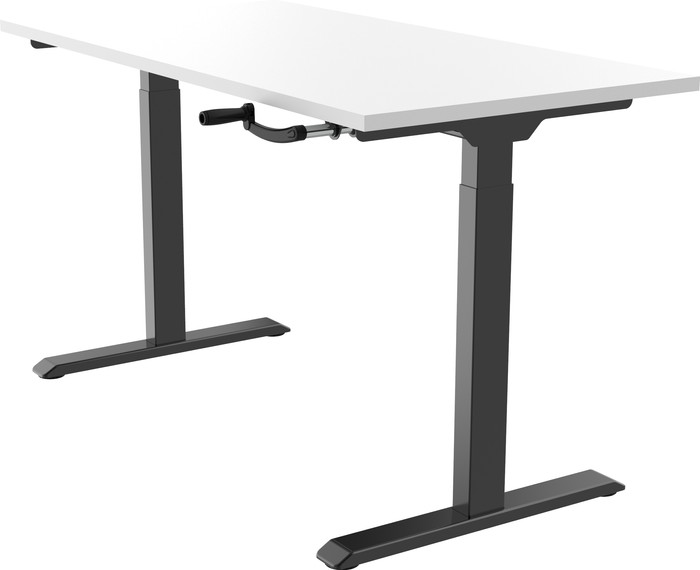 Euroseats Hand Crank Sit-Stand Desk 120x80 Black/White right side