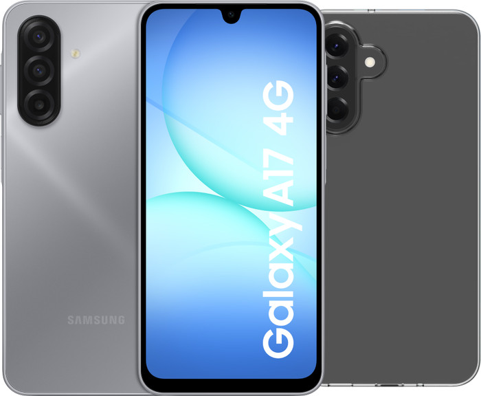 Samsung Galaxy A17 128GB Grijs 4G + BlueBuilt Back Cover Transparant Main Image