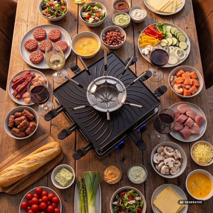 Princess Raclette and Fondue product in gebruik