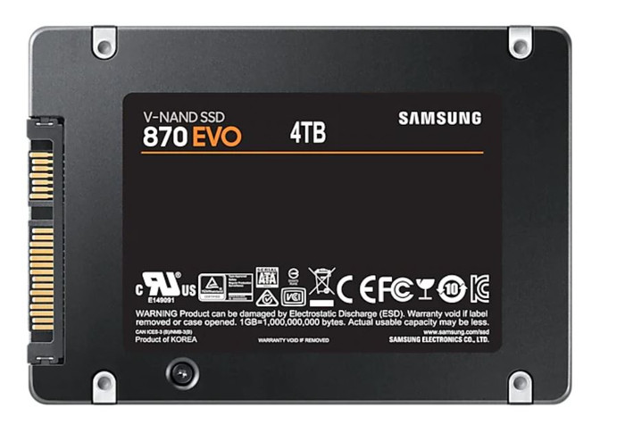 Samsung 870 EVO 2,5 inch 4TB achterkant