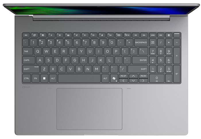 HP ZBook 8 G2i 16'' Copilot+ PC E7WP7ET QWERTY bovenkant