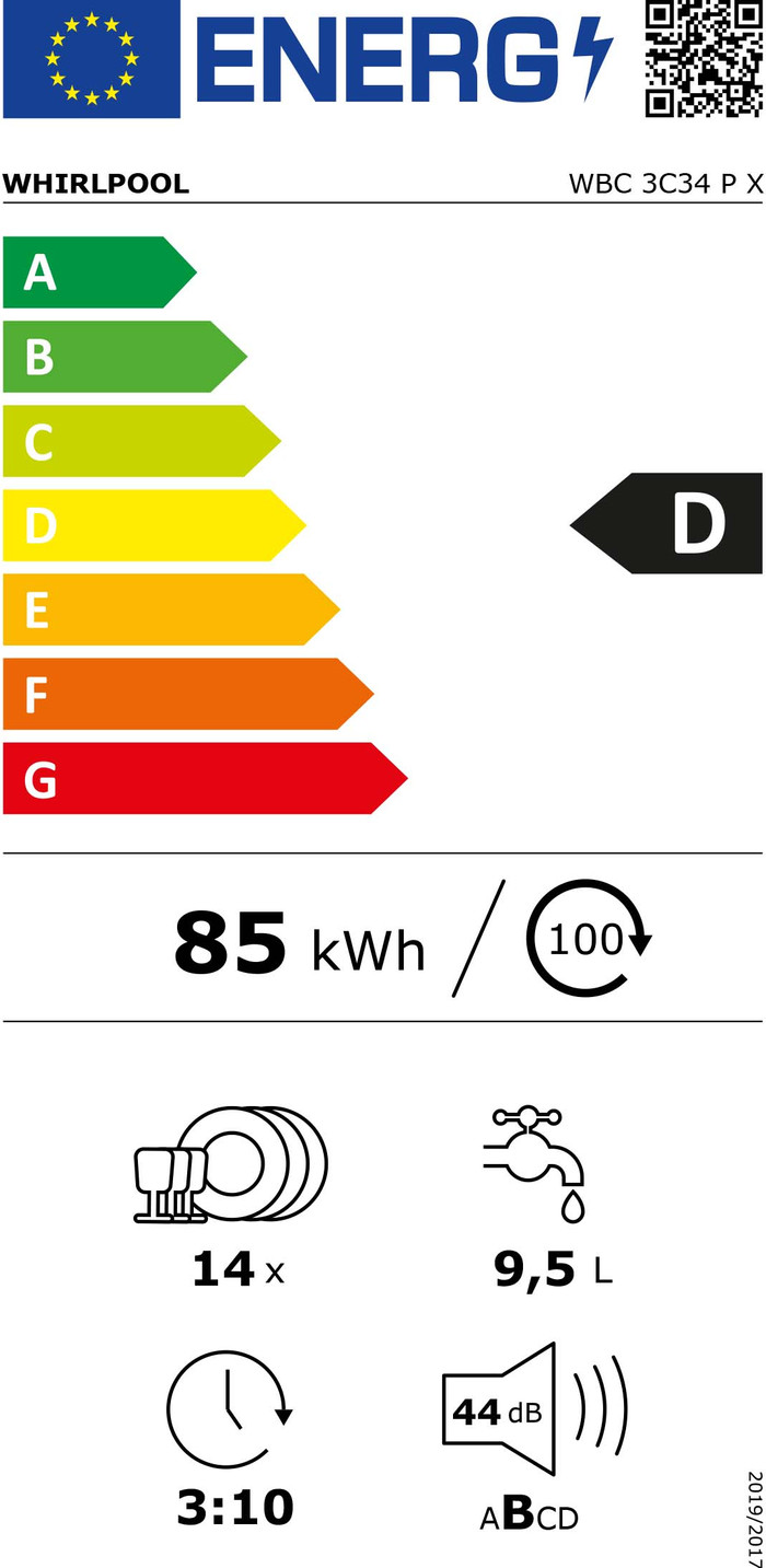 Whirlpool WBC 3C34 P X / Inbouw / Half geïntegreerd / Nishoogte 82 - 90 cm null