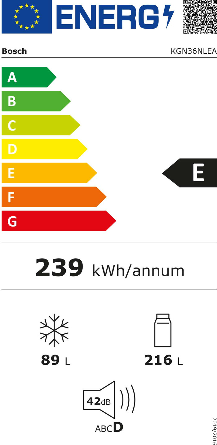 Bosch KGN36NLEA energy label