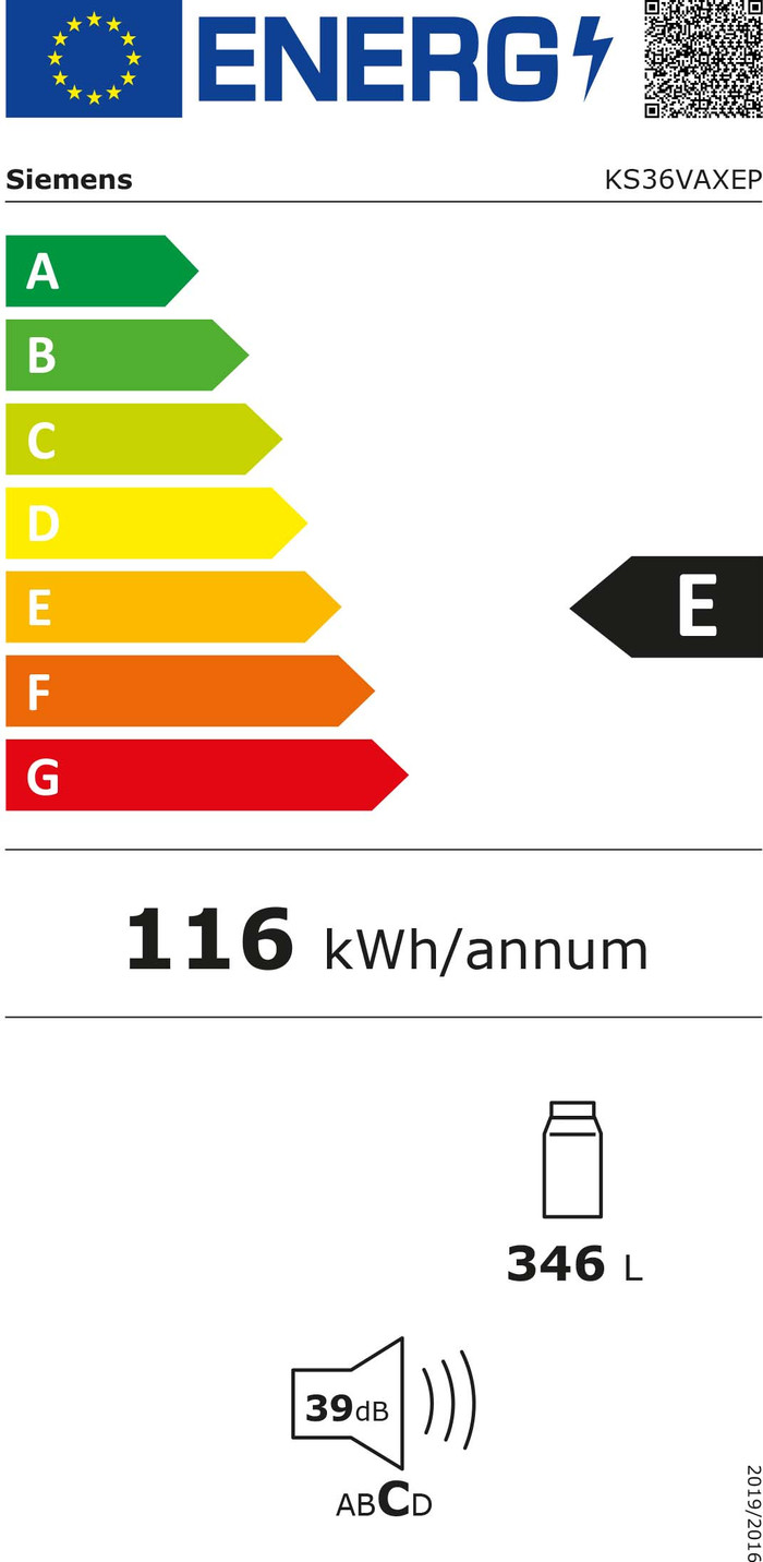 Siemens KS36VAXEP energielabel